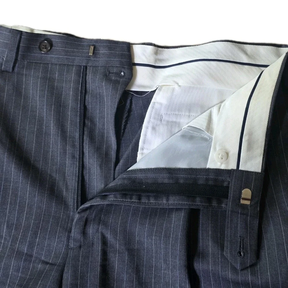 Ralph Lauren Suit Mens 42L Charcoal Gray 2B Wool 2 Piece PLEATED Pants 36 x 33 - Picture 12 of 16